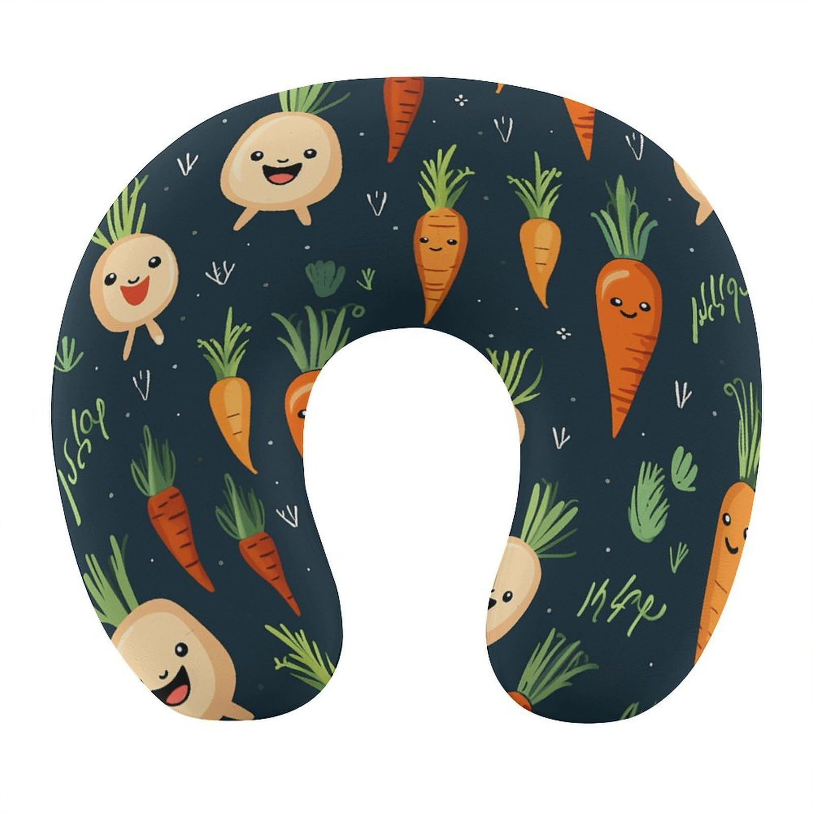 Btcowzrv Style Happy Carrot U Shaped Neck Pillow Travel Pillows