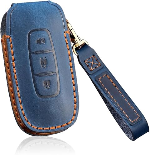 HIBEYO Funda de llavero de cuero con 3 botones para Nissan Qashqai Altima Teana 2022 2023, funda para llave de automóvil con control remoto