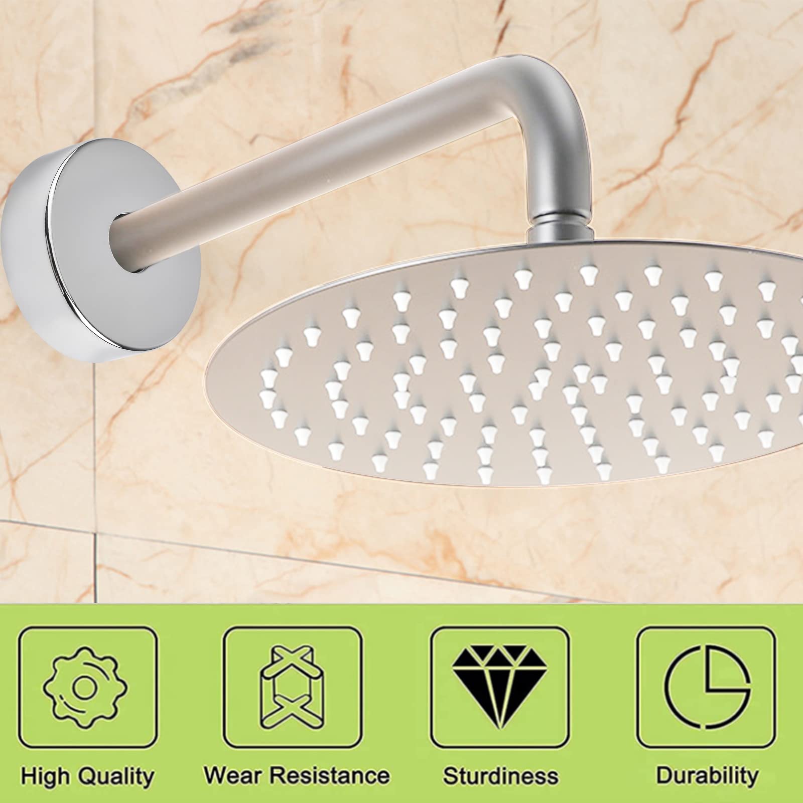 6 PCS Shower Arm Flange,2.48 Inch Shower Head Arm Stainless Steel Round Cover Plate Black Outer Diameter Replacement Escutcheon Plate (Inner Dia