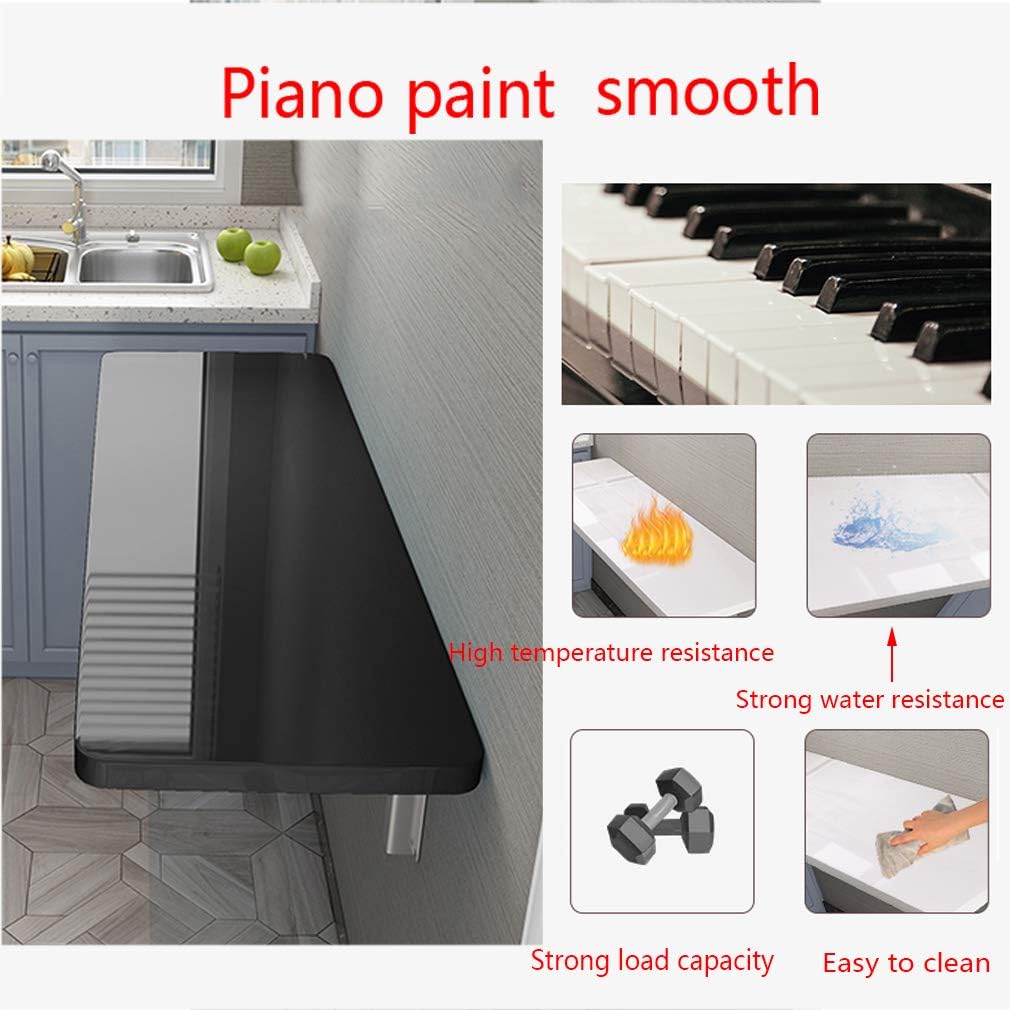 Mesa plegable de pared compacta para cocina, escritorio de corte fácil de limpiar, 80 x 50 cm, elegante mesa plegable azul para espacios pequeños y oficina en casa