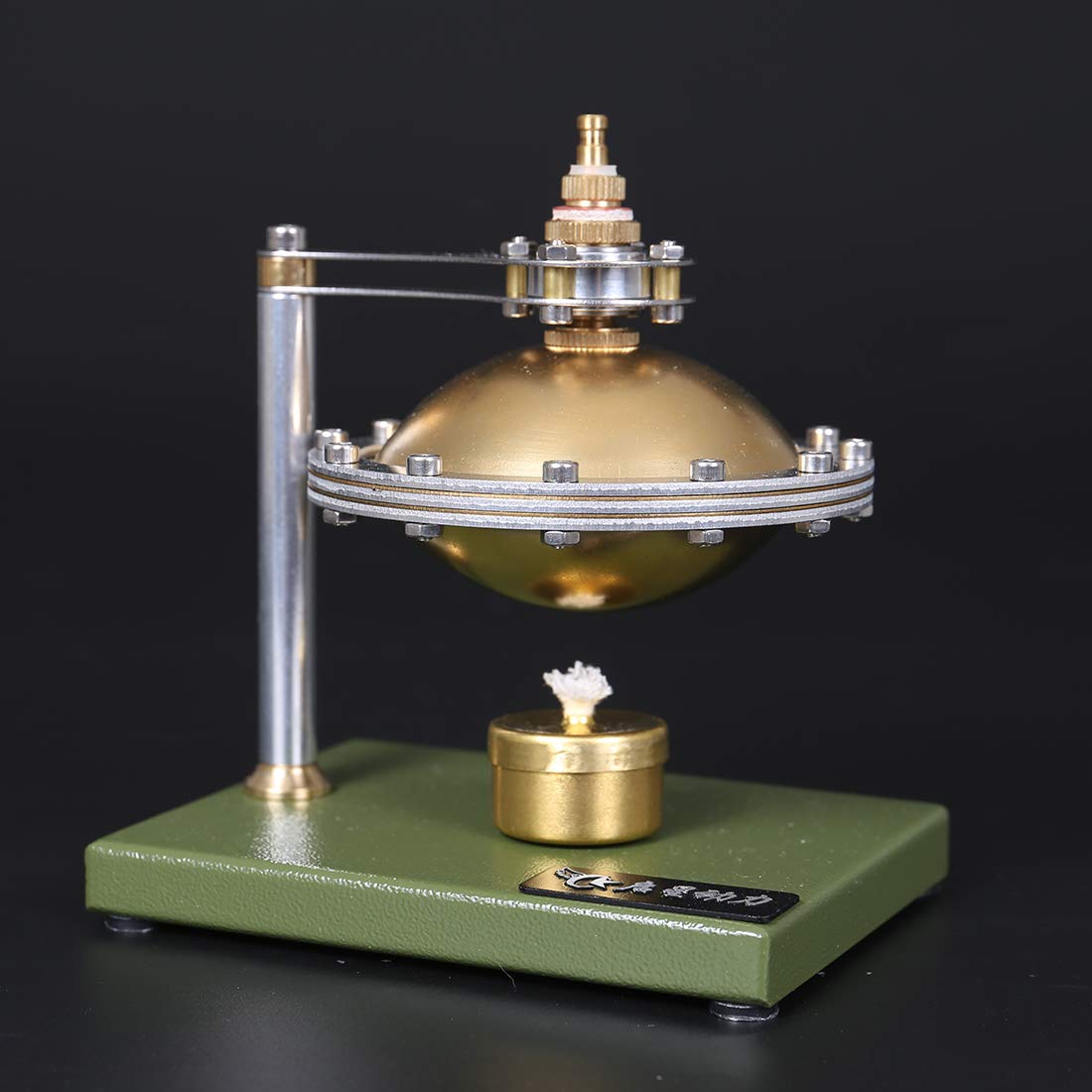 UFO Spin Suspension Steam Engine Model - Kit de metal autoensamblable con caldera de cobre y lámpara de alcohol, diseño único de platillo volador, modelo educativo de física para
