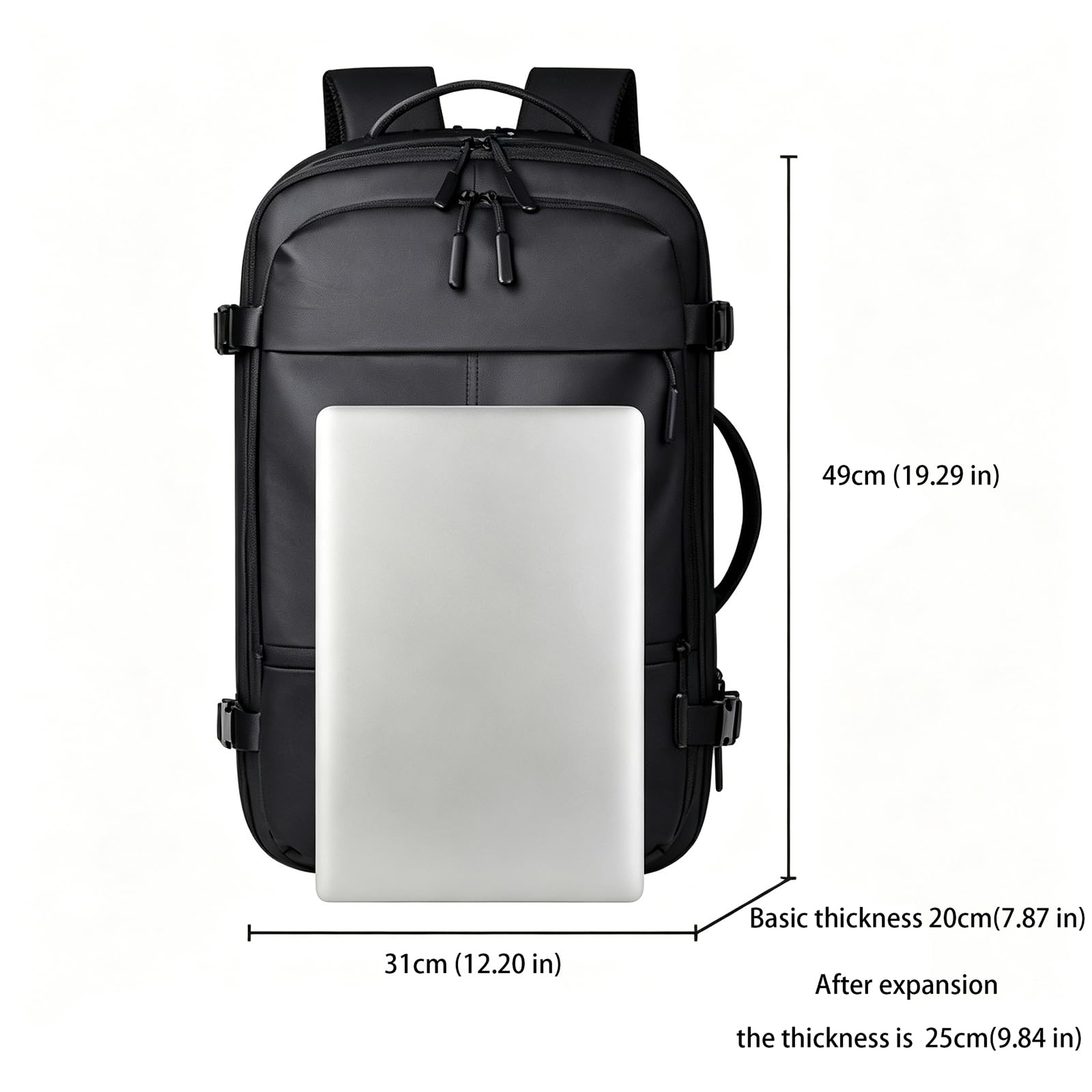 Mochila portátil impermeable expandible de 16 pulgadas 36-55L bolso de mochila de viaje,Green