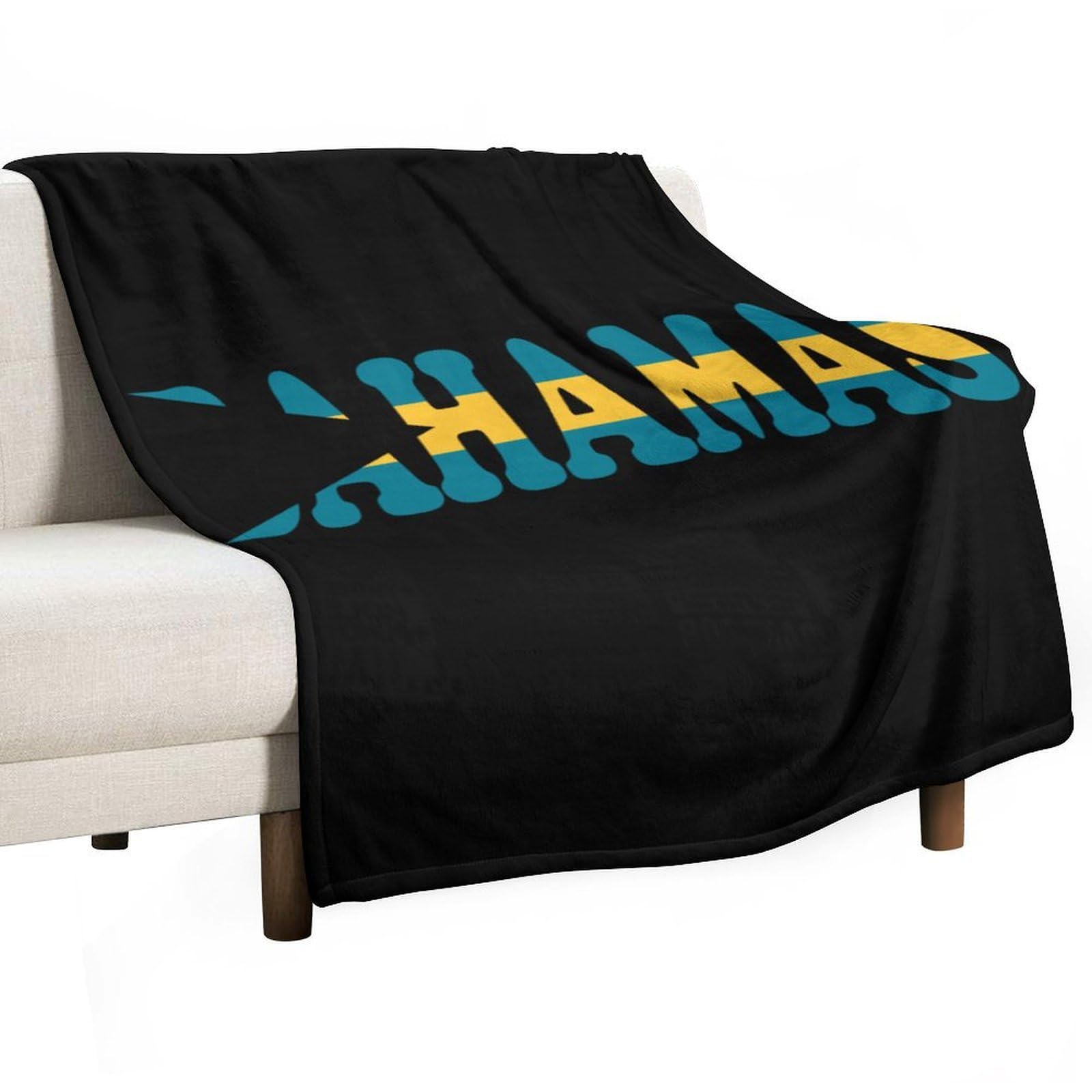 Cgsbngha Style Bahamas Flag Flannel Fleece Blanket Lightweight Soft Throw Blankets For Sofa Couch Bed Chair