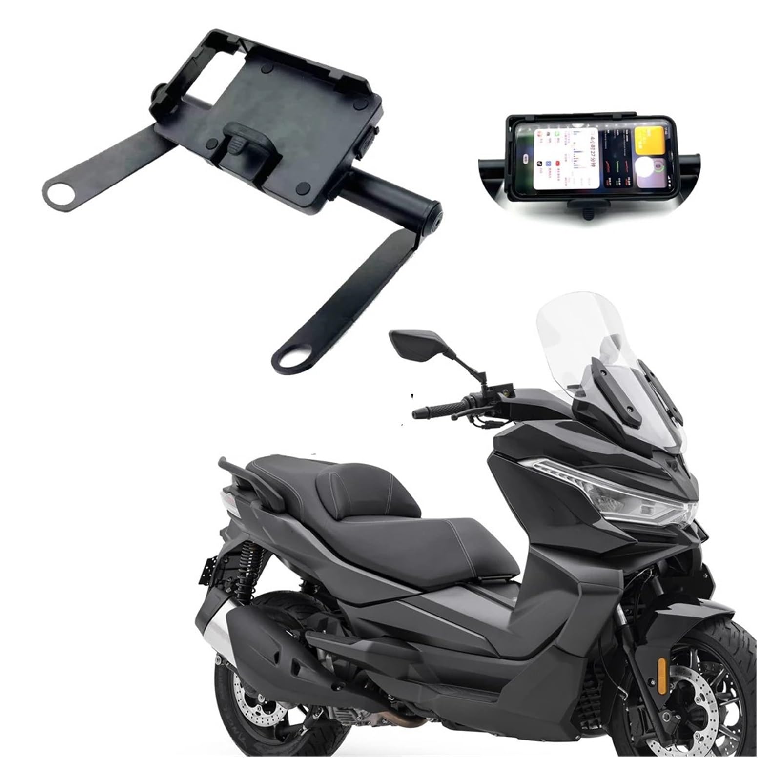 Support de Navigation Moto Barre D'extension De Pare-Brise Avant De Moto, Support De Téléphone Portable De Navigation pour VOGE SR4 Max SR4MAX 350(Couleur:Style A)