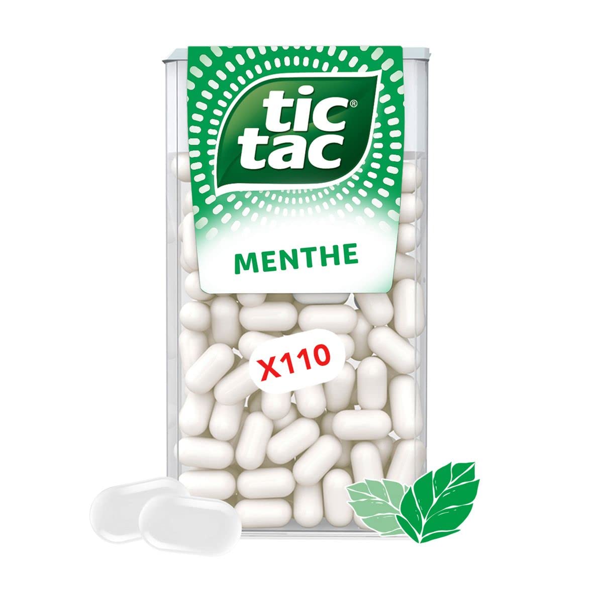 TIC TAC - Lote de 6 caramelos con sabor a menta (110 grageas, 54 g)