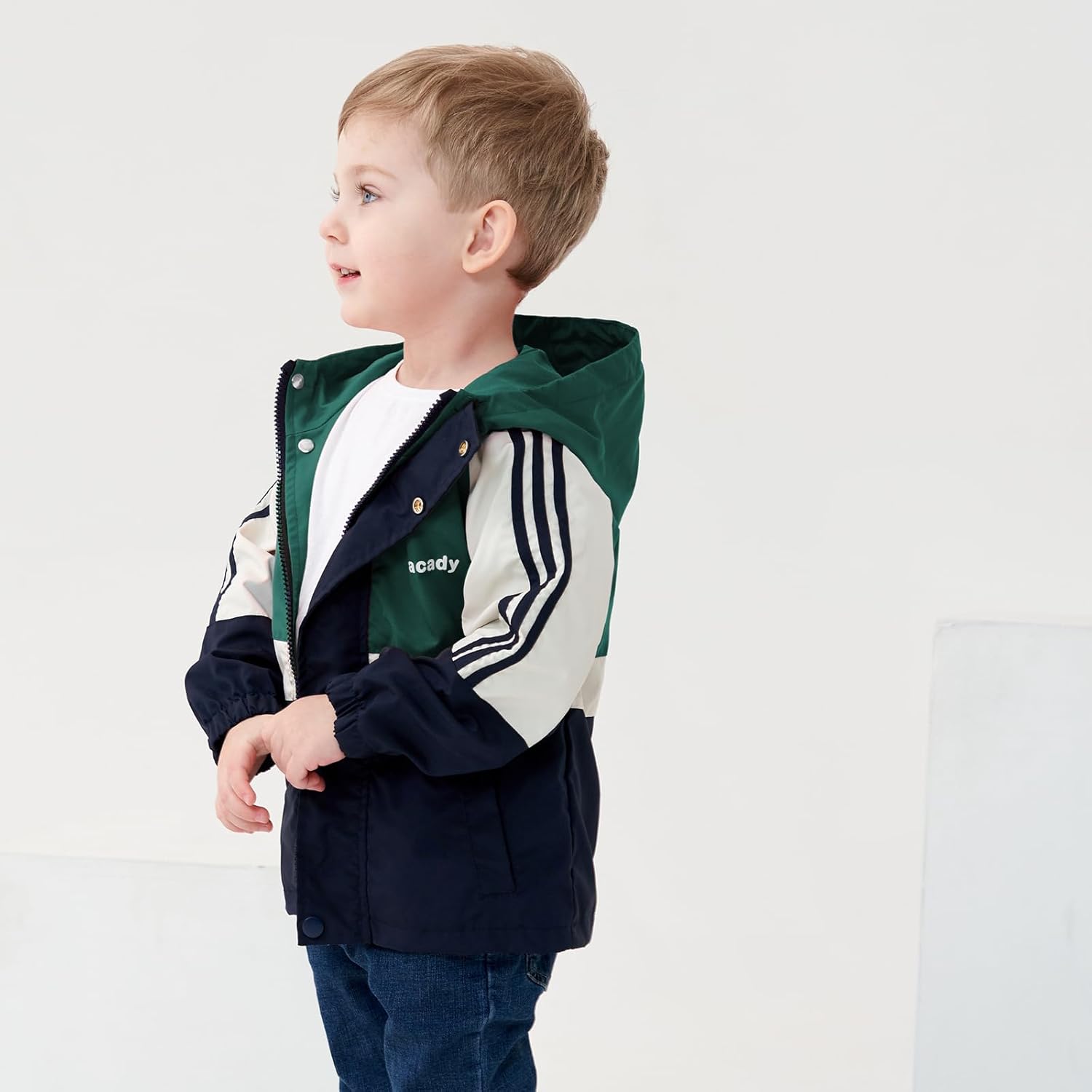 Volunboy Toddler Boys Windbreaker Casual Outerwear Kids Lightweight Zip Hooded Jacket Baby Cute Dust Coat