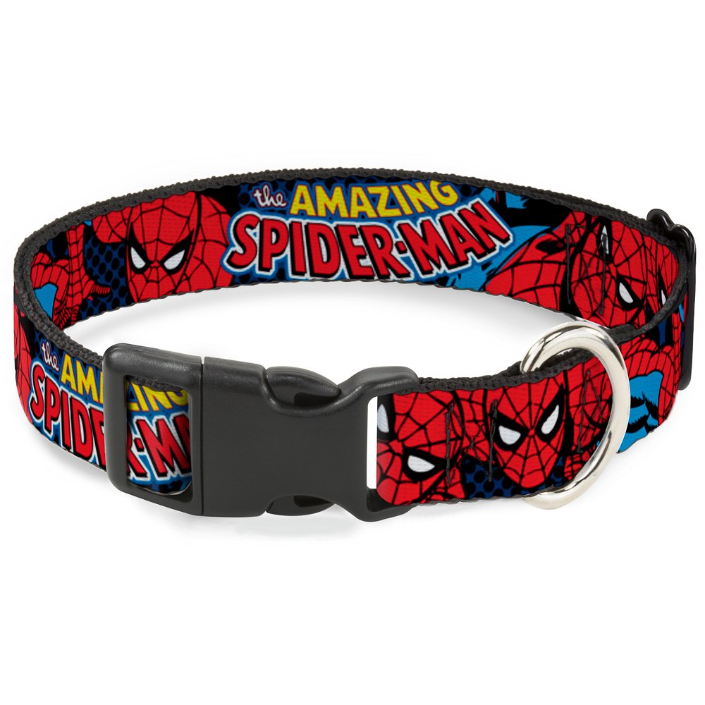 Buckle-Down "Amazing Spider-Man" Plastic Clip Collar, 1/2" x 8-12"/Medium