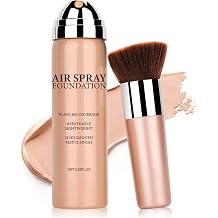 AirBrush Full Coverage Matte Air Cushion Foundation Face Airbrush Makeup Set with Soft Makeup Brush - Natural