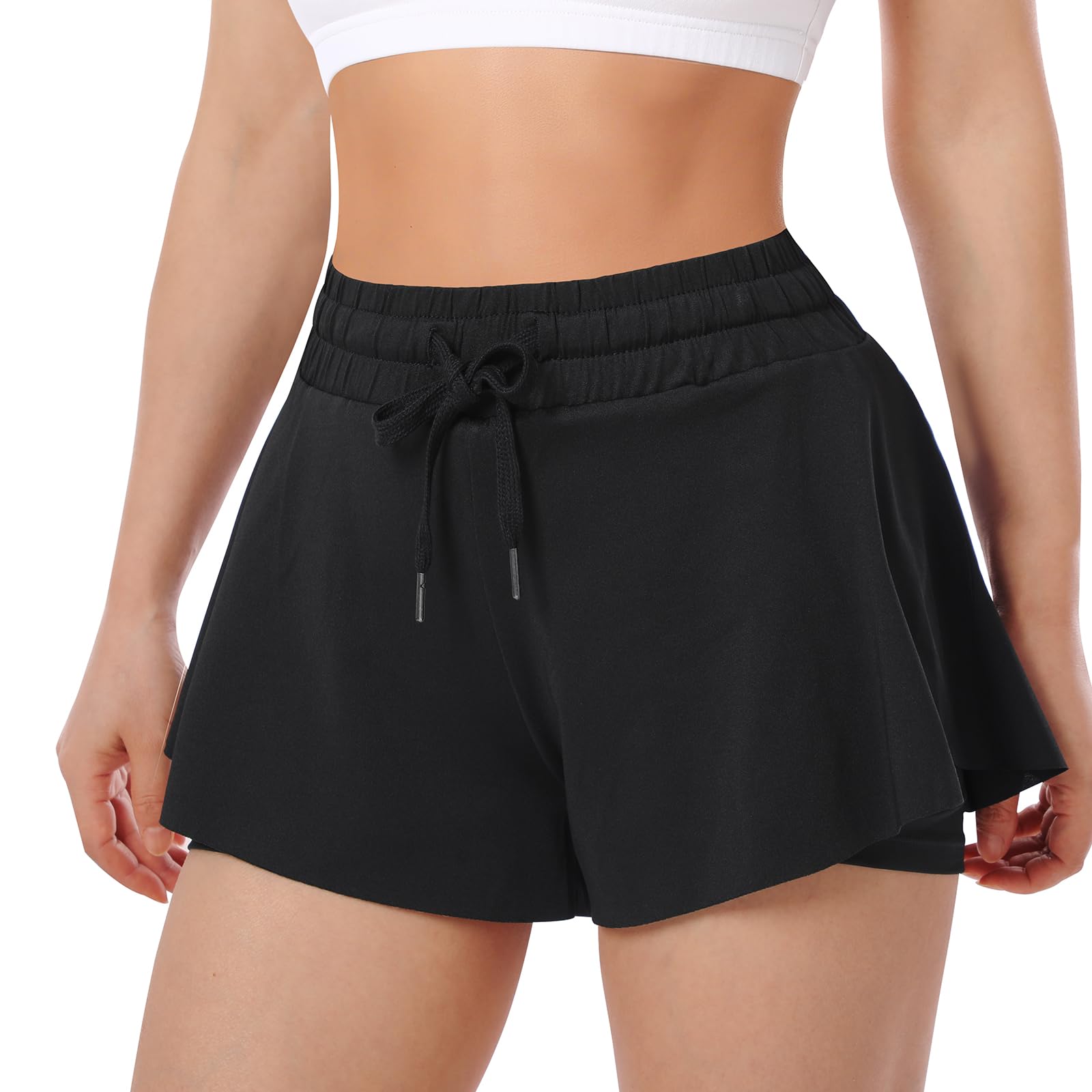 ThreeH Damskie Płynne Spodenki Do Jogi 2 w 1 Elastan Szybkie Dry Sport Fitness Bieganie Szorty Lato