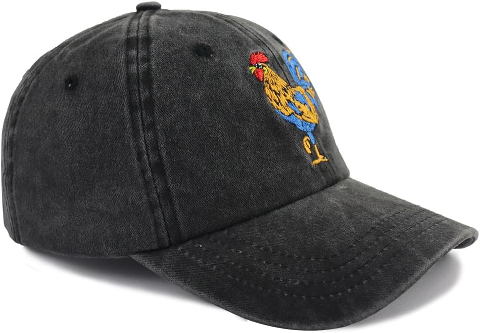 Funny The Farm Animals Rooster Hats, Adjustable Cotton Embroidered Chicken Dad Baseball Caps - Image 3