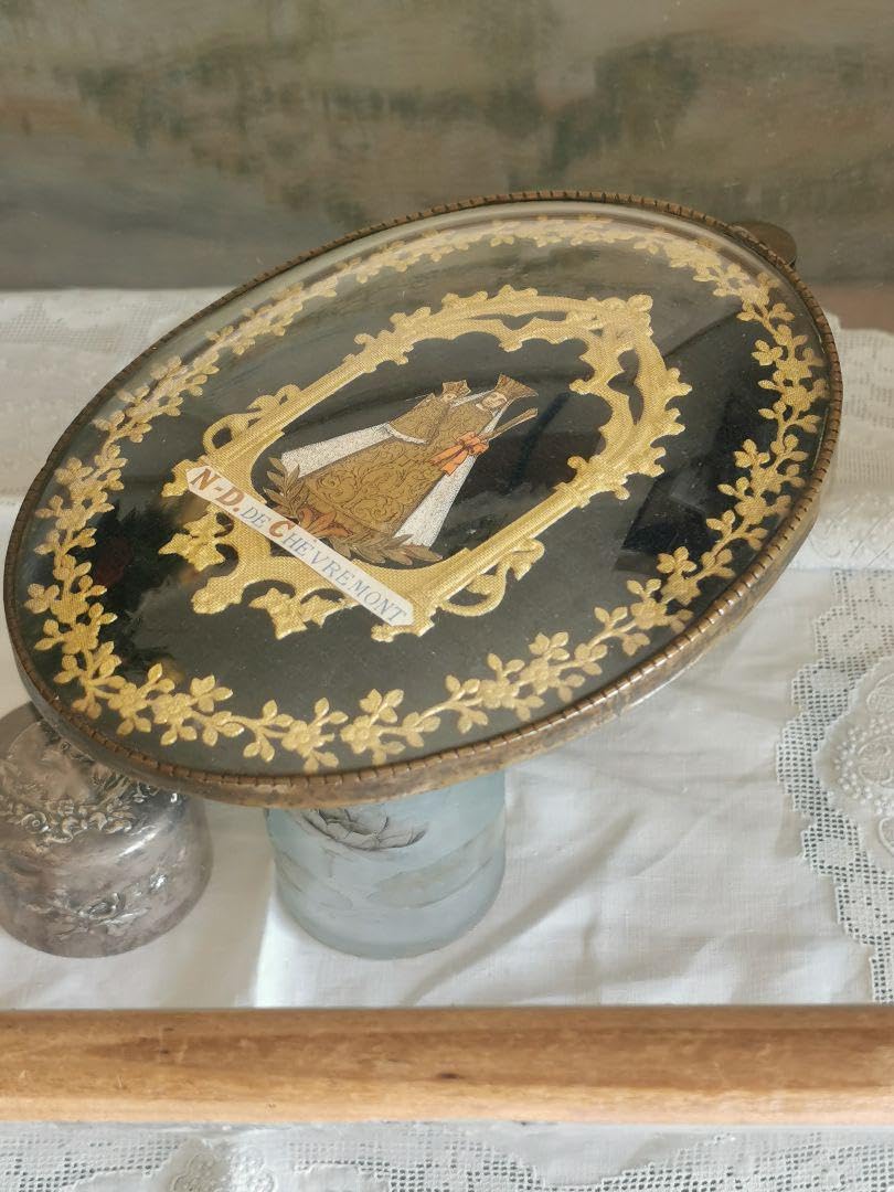 Amazon.co.jp: アンティークベルギー 聖母子の紙肖像イコン ボンベ