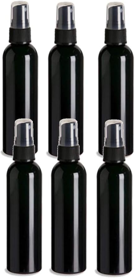 Natural Farms 4oz Black Plastic Spray Bottles -12 Pack Empty Spray Bottle Refillable Containers - Essential Oils - Hair - Aromatherapy | Fine Mist Sprayers with Dust Caps - Made in the USA