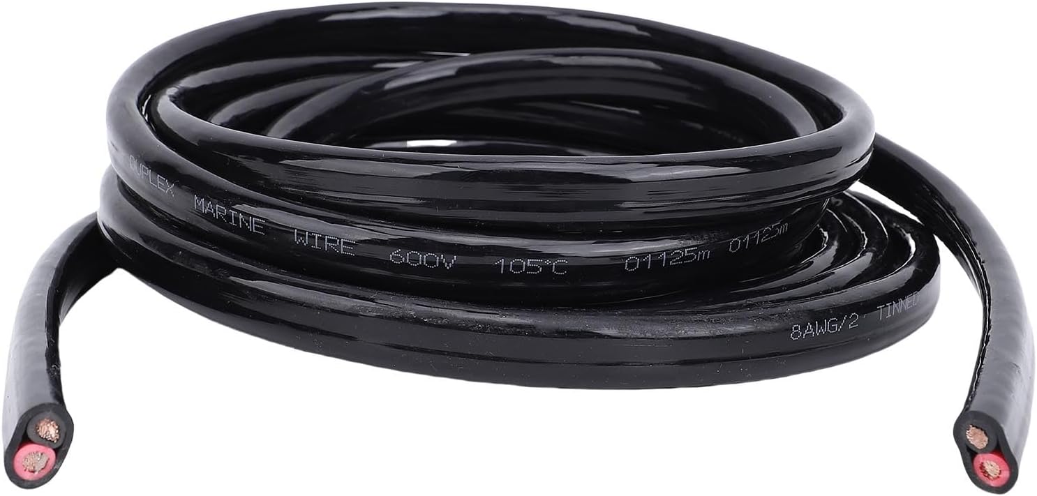 Fabater 8 Gauge Marine Wire, 20ft 8 AWG OFC PVC Insulated Marine Electrical Cable, Power Cord with Wearproof Design for Boats Yachts Cars Trailers RVs