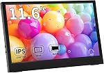 11.6 Inch Portable Monitor, 1366x768 HD IPS Small HDMI Display, Dual USB-C, Low Power External Screen for Laptop PC Mac Switch Rasp Pi Xbox, Lightweight Second Monitor with Stand