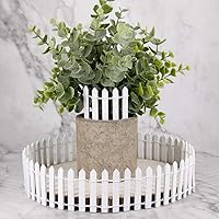 Vista 5 de Prsildan Valla de jardín de hadas en miniatura de 40 pulgadas, mini adorno de madera para casa de muñecas