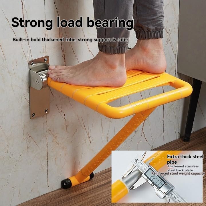 Baño base de acero inoxidable taburete plegable pared ducha asiento antideslizante baño ancianos discapacitados baño baño montado en la pared banco sentado