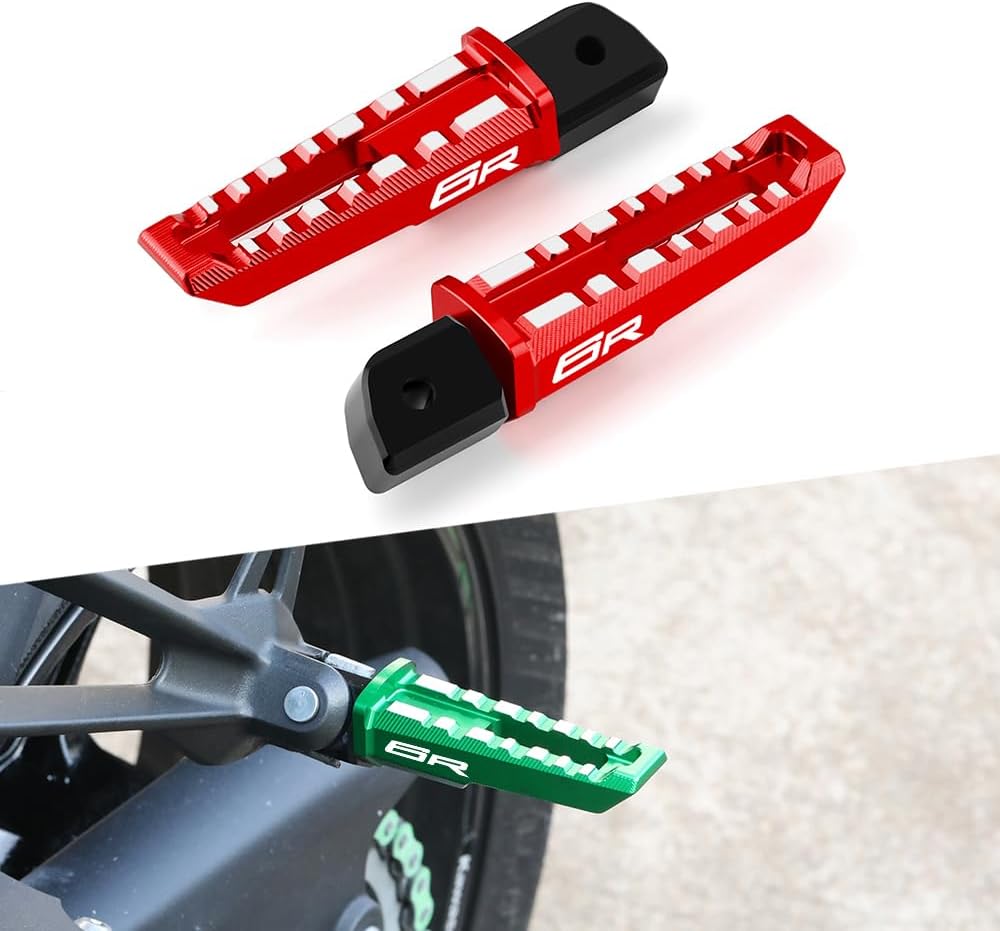 Modeer Motorcycle Passenger Pegs Compatible with ZX6R 2003-2021 2022 2023 2024 2025 CNC Rear Foot Pegs zx-6r zx6r zx 6r Accessories (red)