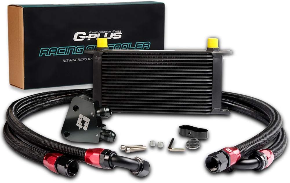 GRAND ORANGE Universal 19 Row AN10 Engine Transmission Oil Lines Oil Cooler Kit Compatible with LS1 LS2 LS3