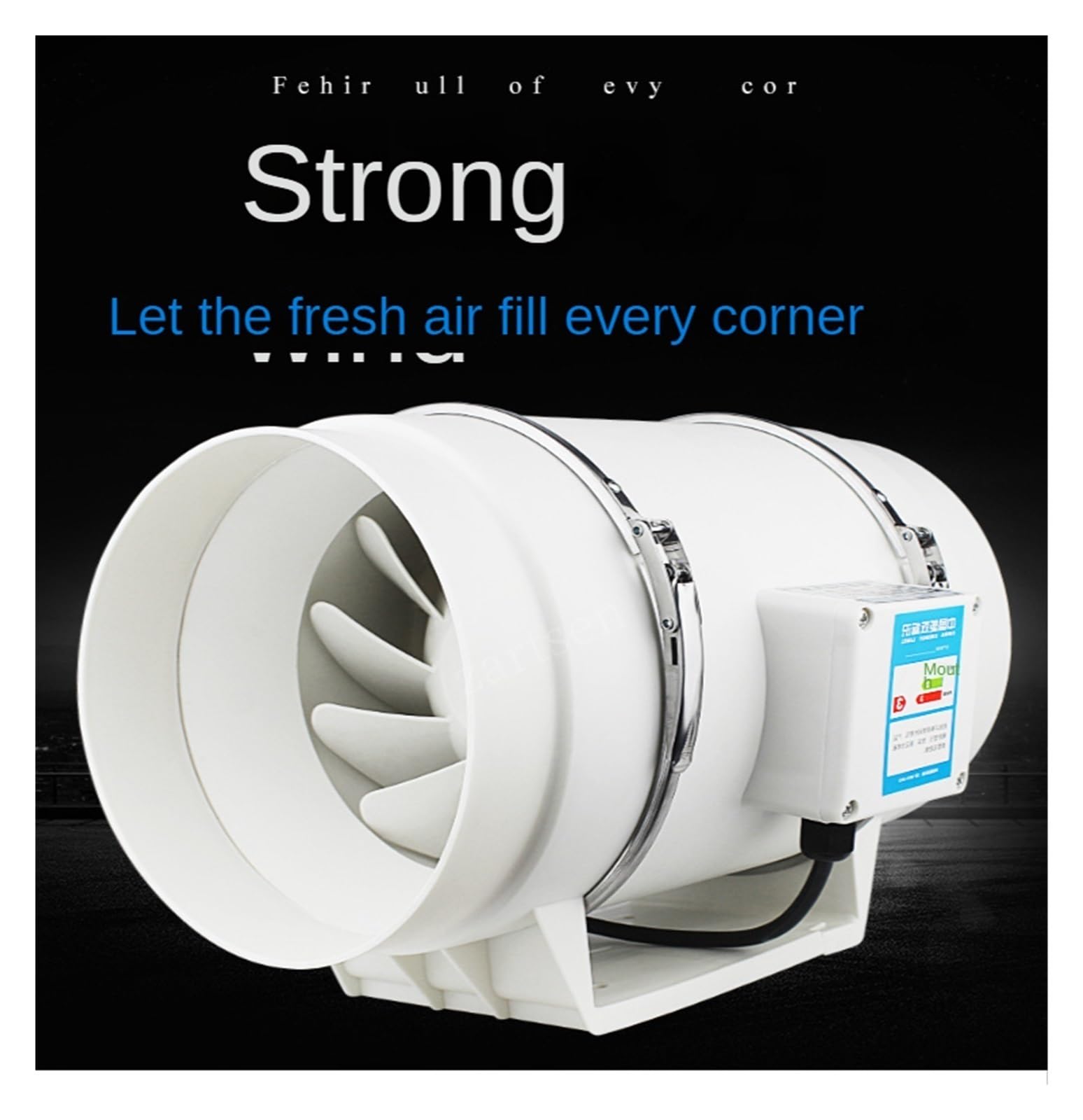 Ventilatore 3/4/5/6 Pollici A Basso Rumore Tubo Condotto Ventilatore Del Flusso D'aria La Di Scarico Cucina Bagno Ventilazione Estrattore Potente Atti Fan(6inch)