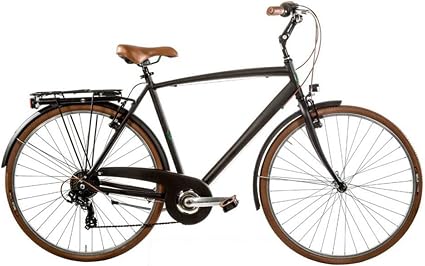 CICLI PUZONE Bici Alluminio Misura 28 Uomo City Bike Trekking Vintage 6V  Art. VINTAGE6VU (Nero Opaco, 52 CM) : Amazon.it: Sport e tempo libero