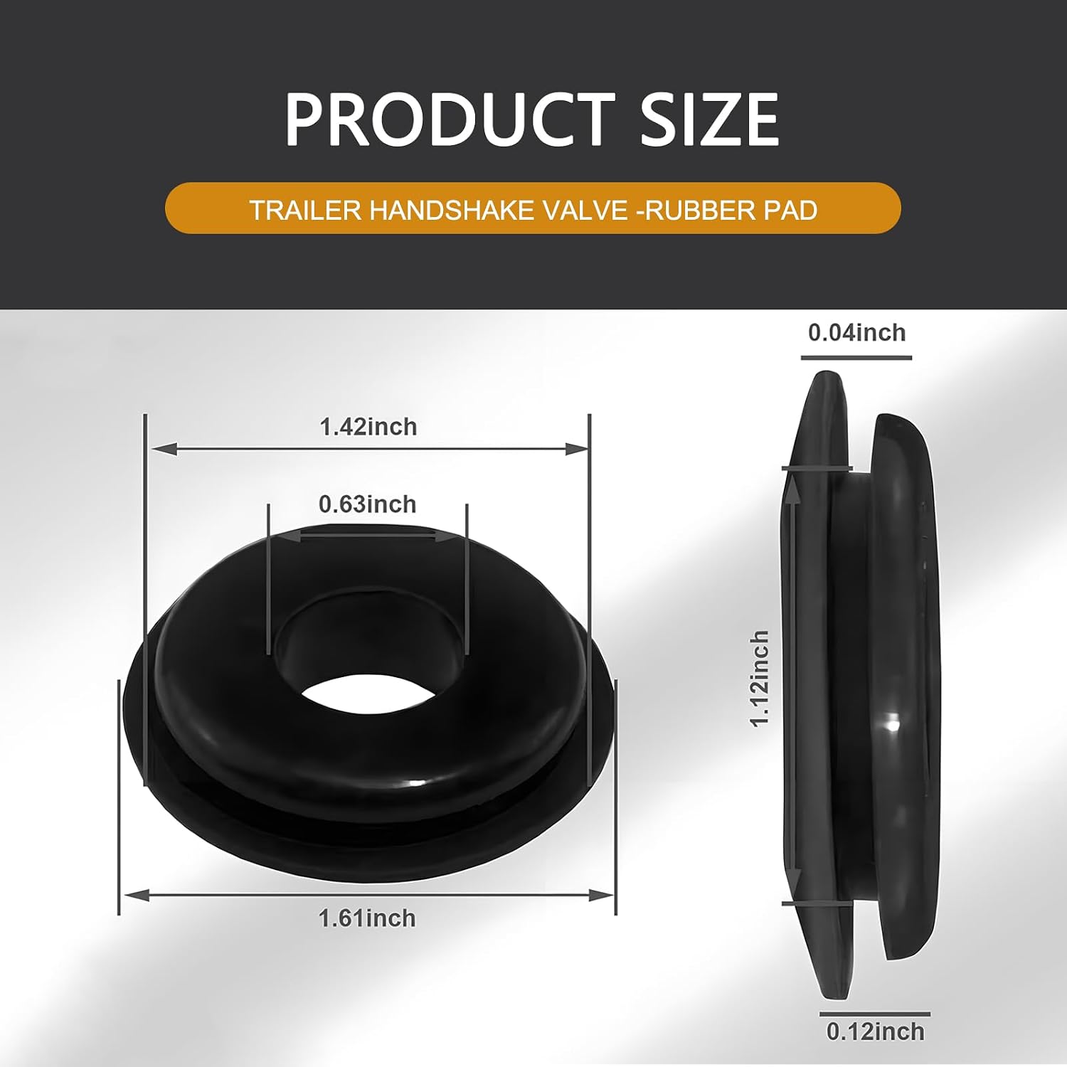 Pack-20 Trailer Glad Hand Gasket Kit, Air Hose Glad Hands Grommets Round Seals, Flexible and Wear-Resistant Rubber Glad Hand Accessories, Unviersal for Most Semi Trucks Trailers (Black)