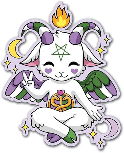 Miniatura 10 de Transgender LGBTQ+ Pride - Calcomanía de vinilo para interiores y exteriores, diseño de Baphomet de 4 pulgadas, color negro