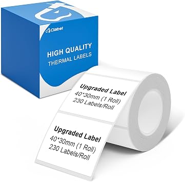 CLABEL 40 * 30 Label Maker Tape Adapted Cable Label Print Paper Standard Laminated Office Oil Proof Waterproof Tearproof Labeling Tape 40 * 30-1 Roll