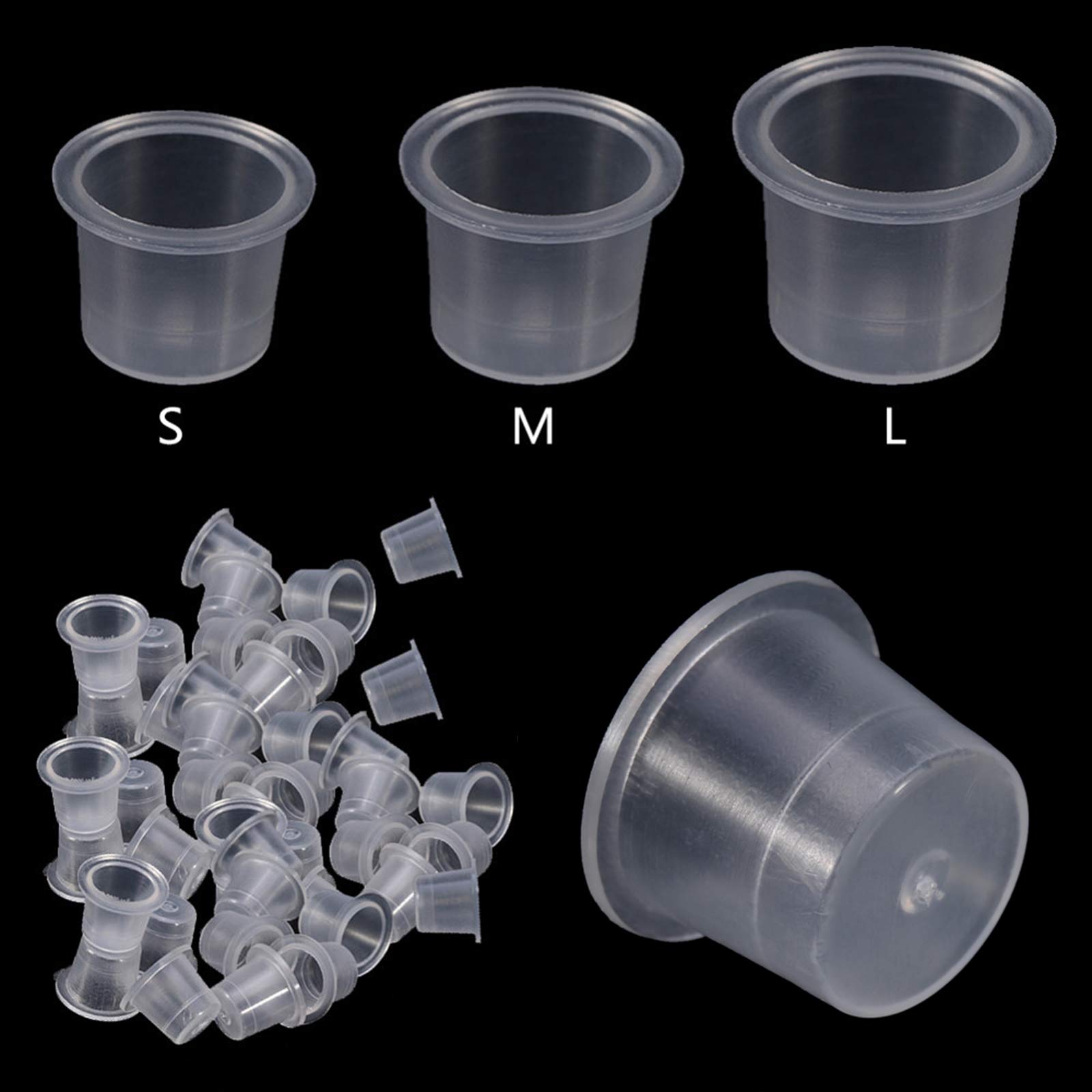 Phayre Tattoo Ink Caps Disposable Tattoo Ink Cups Tattoo Equipment and Supplies Tattoo Kits Large Medium and Small Ink Caps for Tattooing (8mm)