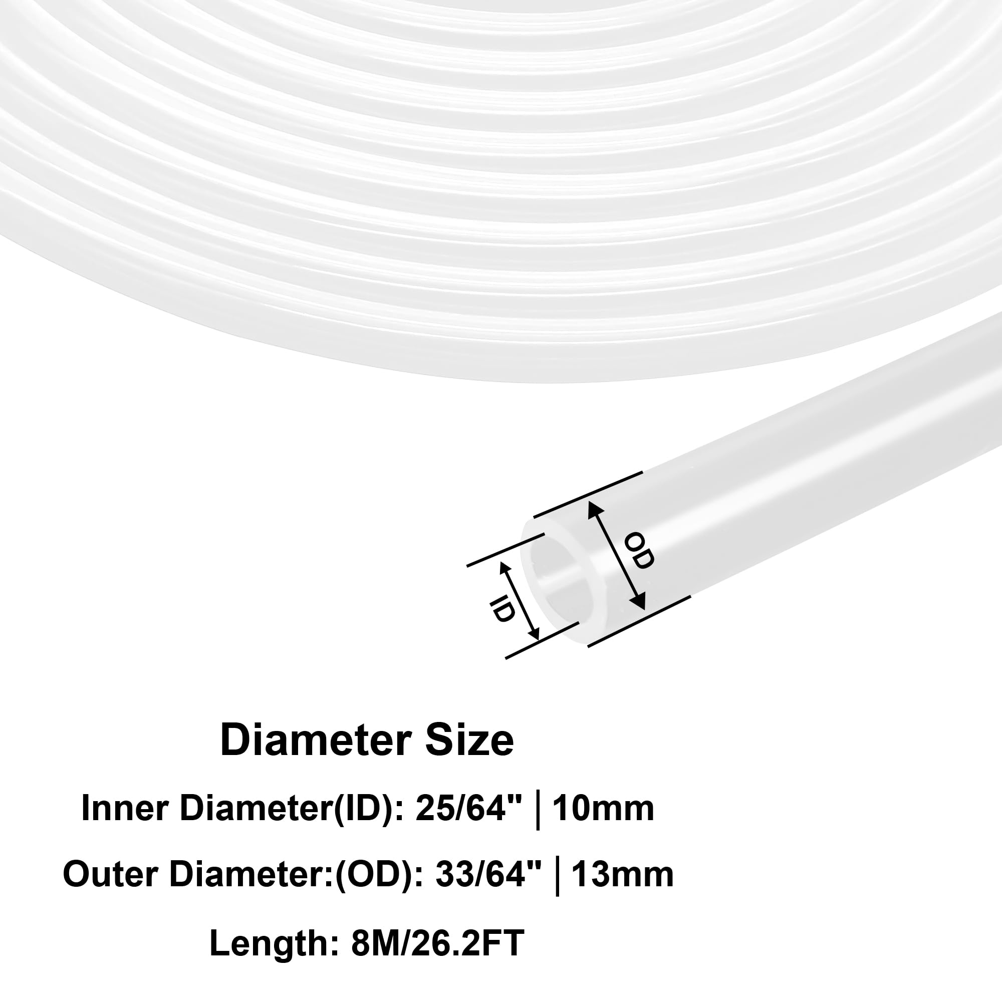 Tube en PVC transparent de 10 mm de diamètre intérieur x 13 mm de diamètre extérieur de 8 m, LAVMHAB tuyau en PVC léger et flexible