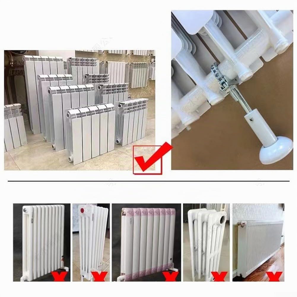 2 soportes de radiador, 11 a 17cm de altura ajustable, soporte de piso de radiador de aluminio,kit de patas de montaje en suelo de radiadores resistentes,para radiadores de aluminio fundido a presión