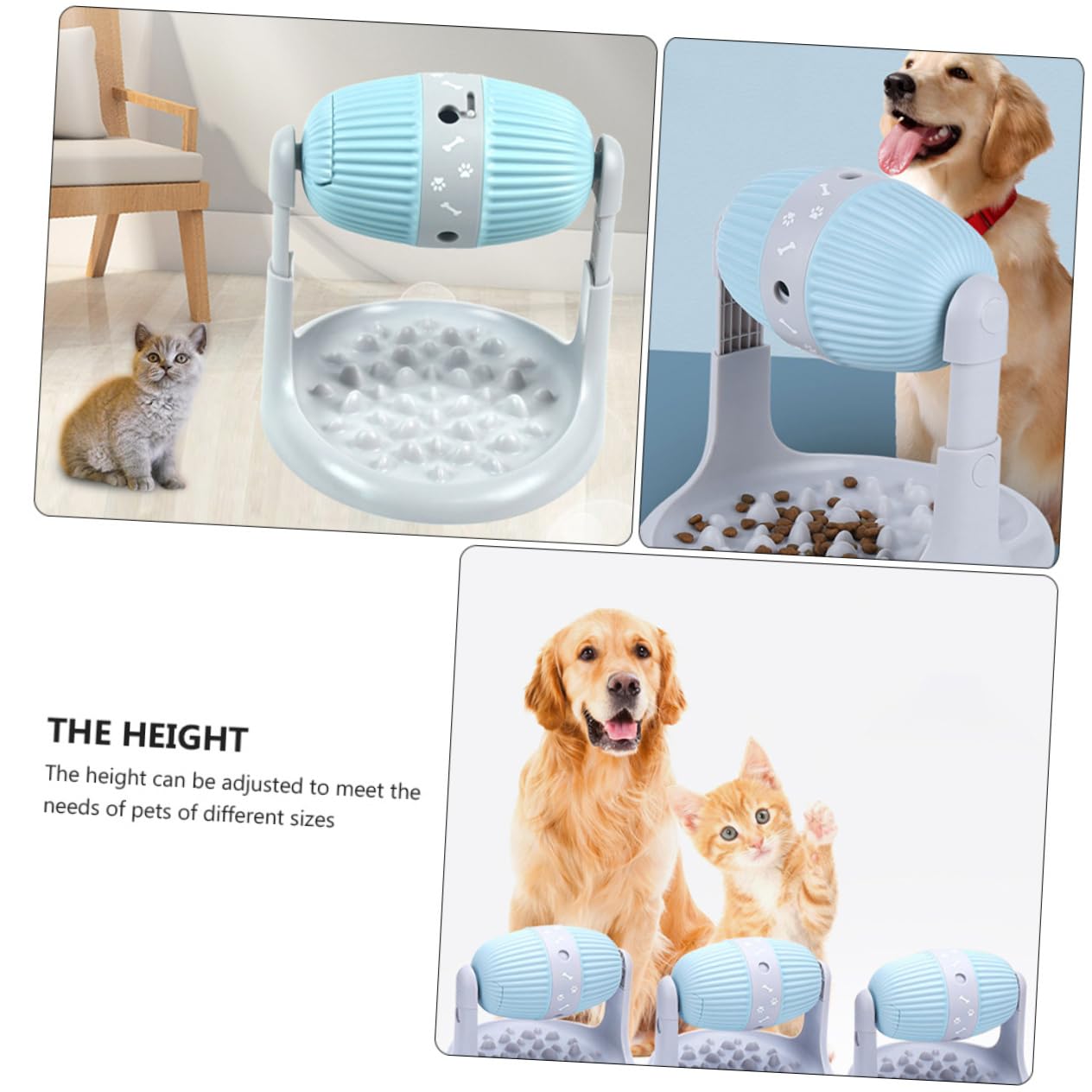 BESPORTBLE Distributore Di Dolcetti Per Cani Altezza Regolabile Slow Feeder Per Snack Di Cibo Per Cani e Gatti Antiscivolo e Facile Da Pulire