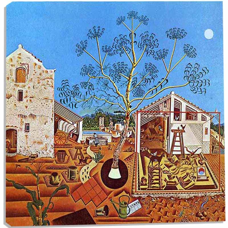 Amazon.co.jp: ジョアン・ミロ《The Farm》近代美術 油彩画 画壁の