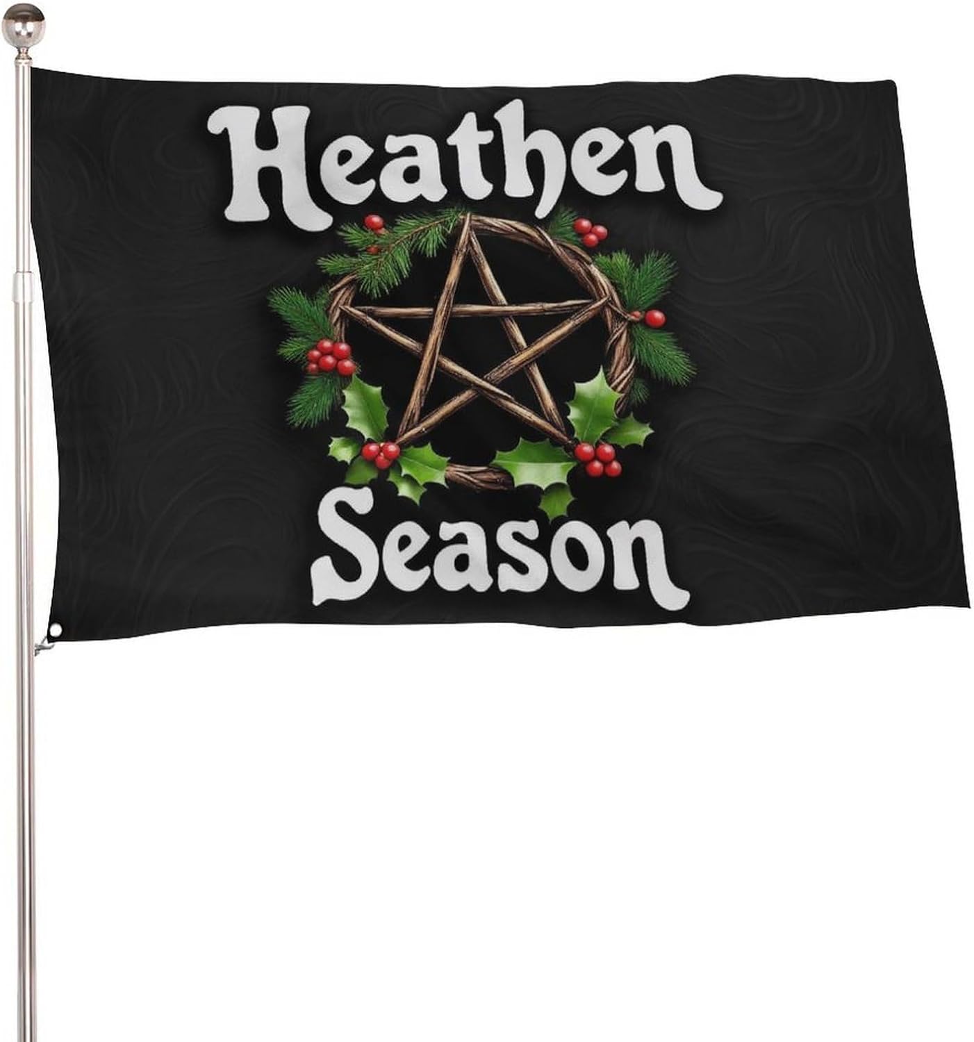 Flag -"Heathen Season Pagan Yule Holiday & Wiccan Witch" 5x8 Ft Durable Outdoor Decor Banner Patio Welcome Flags Yard Flags