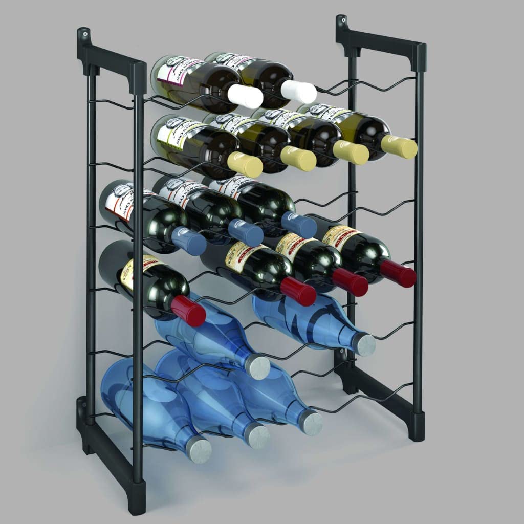 Metaltex Chianti Stojak na wino na 30 butelek, powłoka epokermiczna, czarny, metal