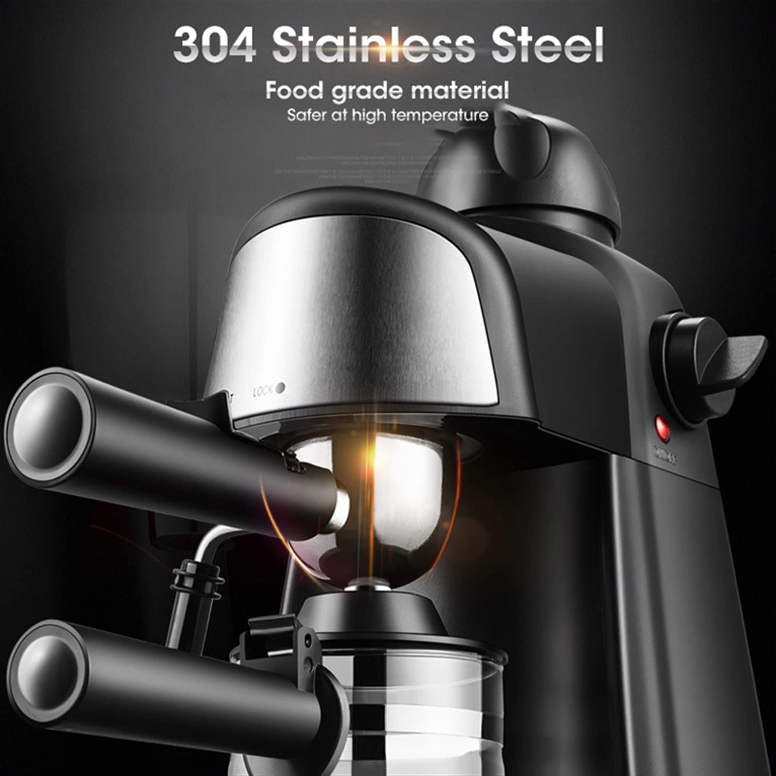 DieffematicKF Cafetera Cafetera casera pequeña máquina automática de café Espresso vaporizador de Leche Integrado con cafeteras