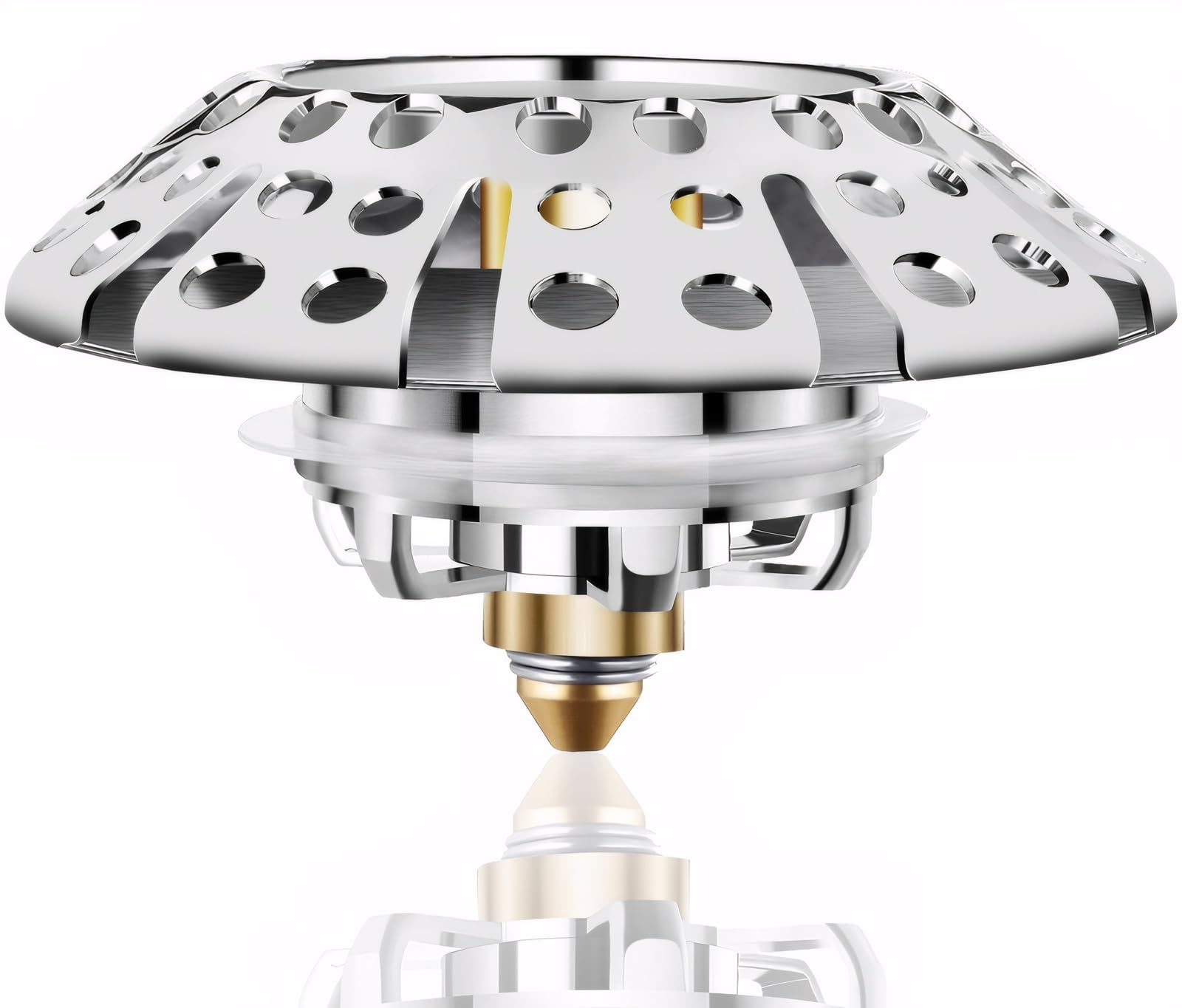 Xlajiao Universal Bathtub Drain Plug Tub Stopper, Pop Up Tub Drain Hair Catcher Prevents Clogs, Bathtub Drain Cover with Strainer, Chrome Plated Solid Brass for 1.4-2" Bath Drain Hole