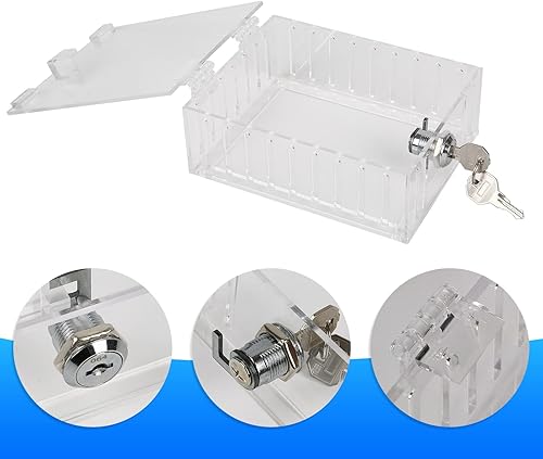 Miniatura 5 de Caja de bloqueo de termostato universal con llave, cubierta de termostato transparente con cerradura, protector de termostato grande de CA para la