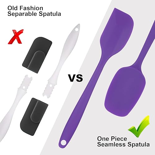 Miniatura 7 de Juego de espátulas de silicona, espátula de cuchara de goma, espátula resistente al calor, diseño de una pieza, espátula sin costuras, espátula