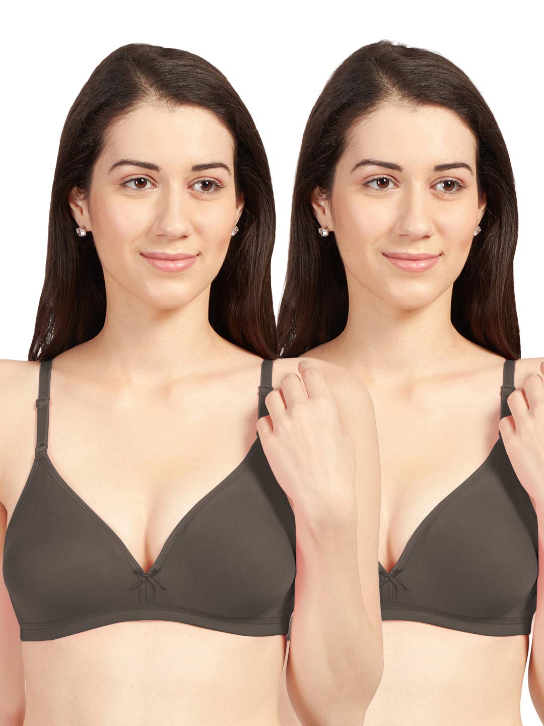 sonari Omania Womens Non-Padded Cotton Polyester Bras - Solid, Non-Wired, Medium Coverage, Hand Washable (Pack of 2)-picture-14