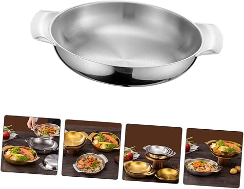 Miniatura 3 de HOMSFOU Amphora - Tazones de acero inoxidable para cocina, paella, parrilla, utensilios de cocina, sartenes de inducción, sartén para wok, bandeja