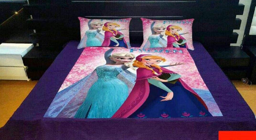 BhaiJi Velvet Digital Print BEDSHEET King Size - Frozen Kids Cartoon ...