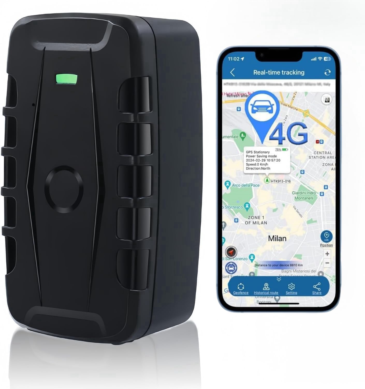 Traceur GPS - Longue durée de vie de la batterie - Étanche - Protection contre les vols - Pour voiture, flotte et moto - Suivi précis en temps réel - Plusieurs modes d'alarme - Application