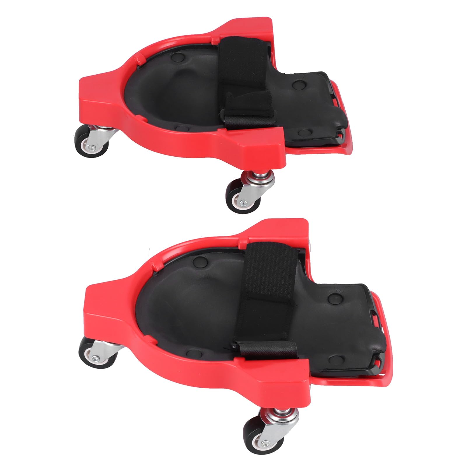 Garosa Ginocchiera Rotolante, Protezione per Ginocchio Multifunzionale in ABS con Ruota Universale, Cinghie Comode e Regolabili, per Installazione a Pavimento (rosso)