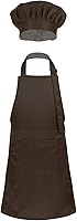 Vista 10 de Children's Chef Kitchen Costume Apron Hat Outfits Adjustable Cooking Baking Painting Crafting Bib Artist Apron