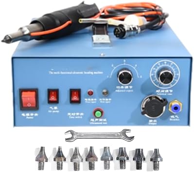 Pearl Setting Machine 500w, Pearl Bead Applicator with Power Signal and Working Signal, Diy Bead Press Fixing Machine with 8 Drill and Wrench, for Hot Drills, Hot Plates, Hot Pearl