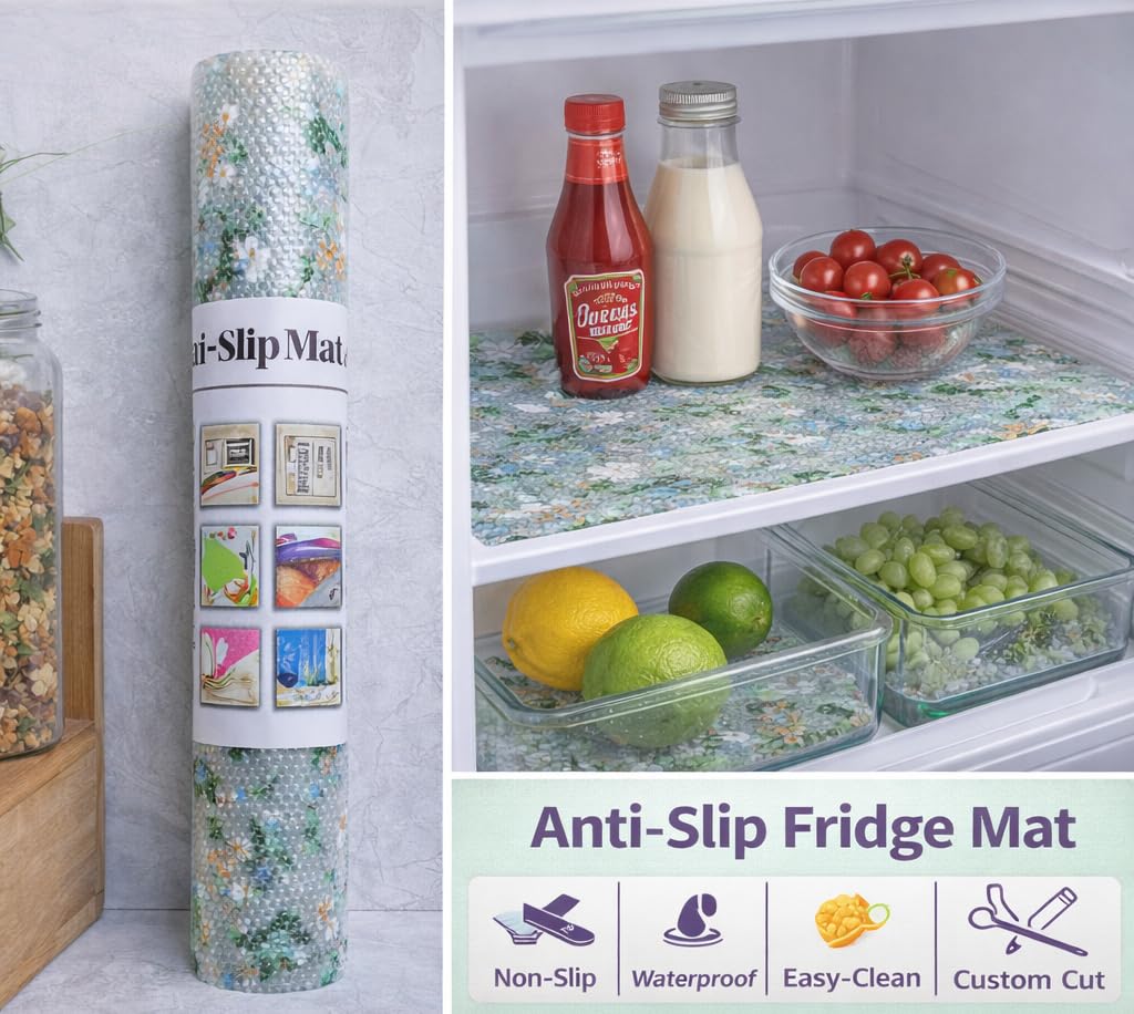 FLAME NEBULA Transparent Printed Drawer & Shelf Liner Roll 45x300 Cm | Waterproof, Anti-Slip Multipurpose Mat for Kitchen Cabinets, Refrigerator, Wardrobe & Table | Oil-Proof PVC Non-Adhesive Sheet 3