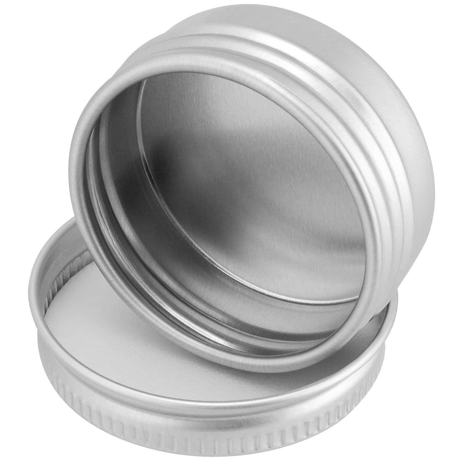 MUKLEI 48 barattoli di alluminio con coperchio, in latta rotonda in metallo, per balsamo per le labbra, 15 ml, per lozioni, crema, campioni, balsamo per le labbra