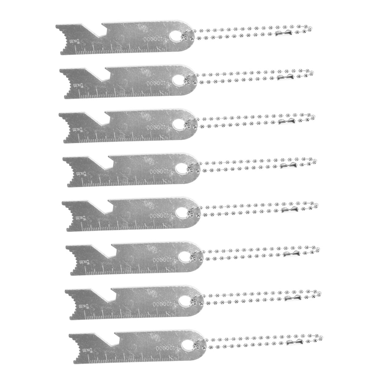 POPETPOP 8pcs Portable Flint Scrapers for Fire Starting Survival Camping Tool with Emergency Functions Lightweight and Versatile Outdoor Gear Includes Multi Function Measuring Gauge and