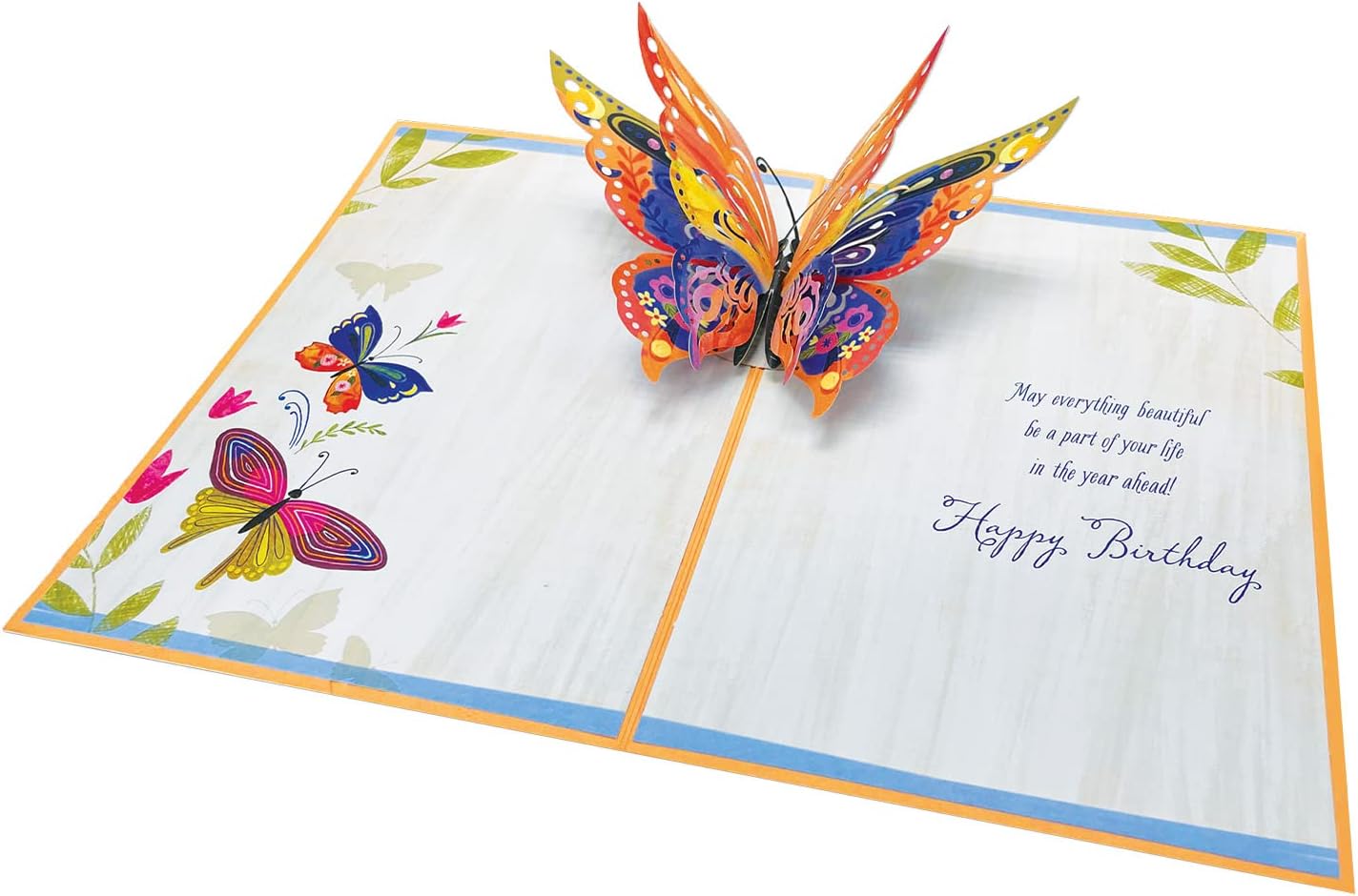 Birthday Pop Up Greeting Card - "Butterfly" 3D Design (1 Card with Envelope)