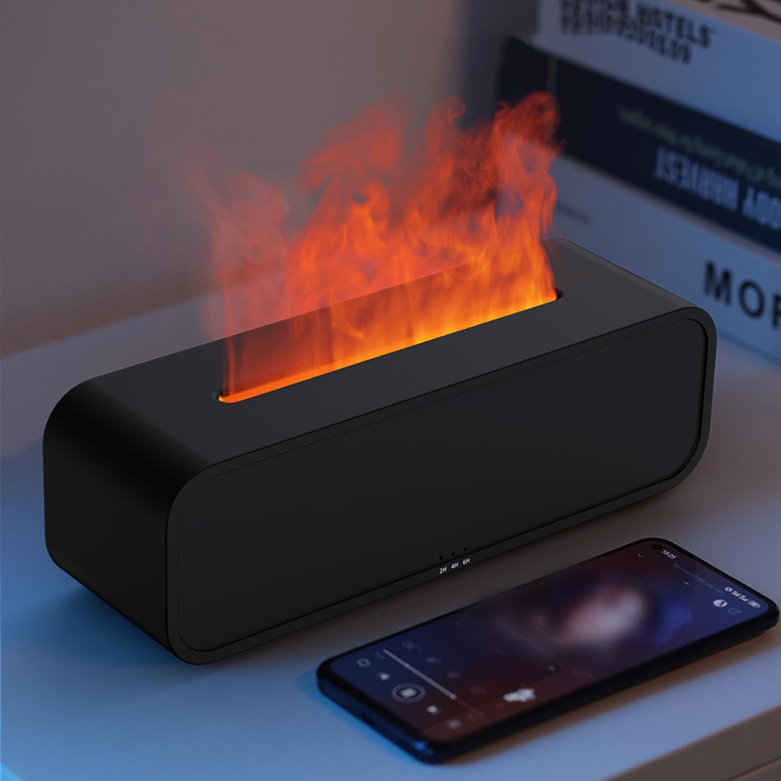 Flame Diffuser, Upgraded 7 Colors Essential Oil Diffuser for Home, Oil Diffuser Flame Noiseless AromatherapyDiffuser Suitable for Office,Bedroom with Auto-Off Protection 250mL